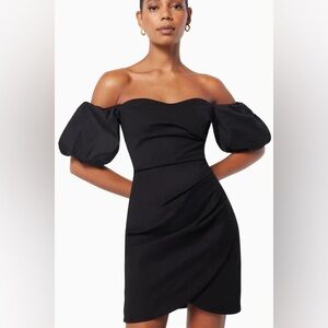 Ellieatt Deene Dress Elegant Black Off-Shoulder Dress